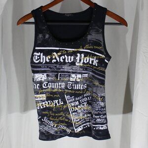 Women's Twenty One - The New York Newspaper Print Tank - Size L